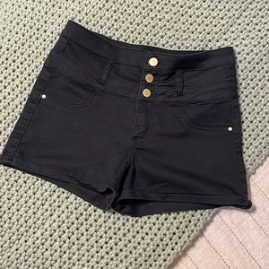 Refuge Black High Waisted Shorts